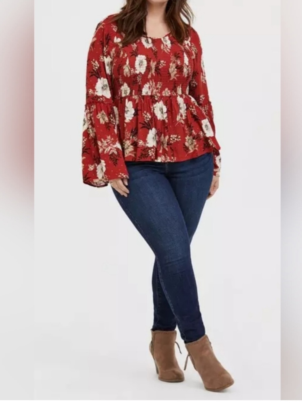 torrid floral bell sleeve top